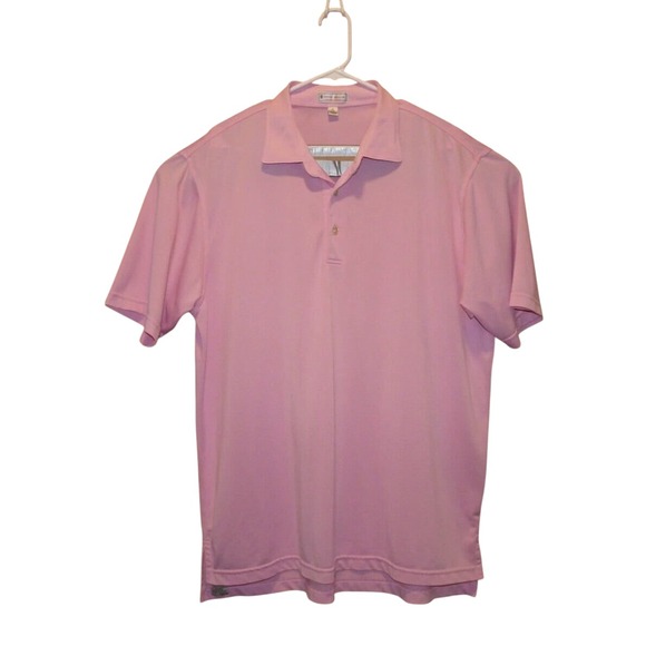 Peter Millar Summer Comfort Polo Shirt‎ Mens XL Pink 3 Button Front Polyester - Picture 2 of 9